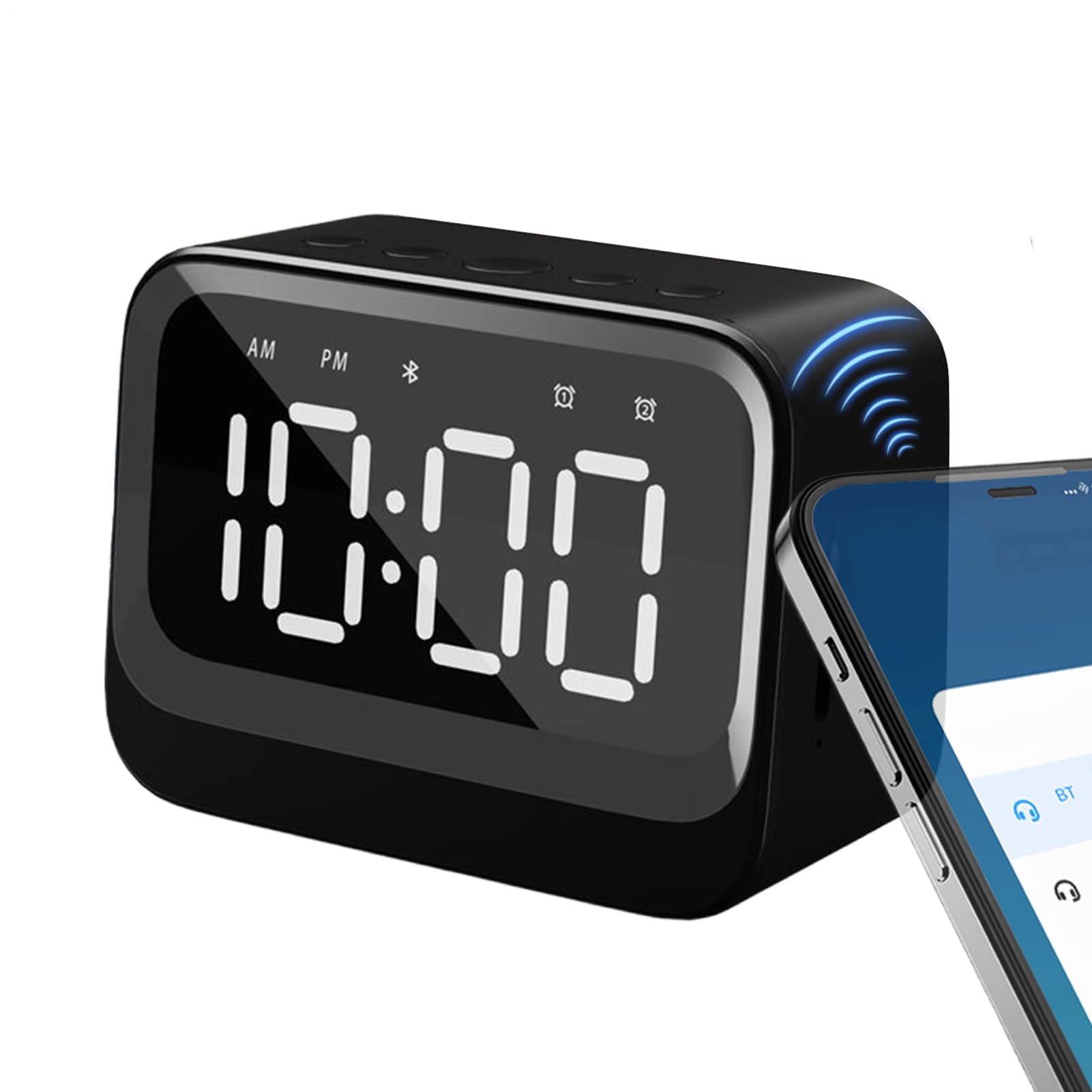 Réveil avec haut-parleur sans fil et horloge numérique de chevet