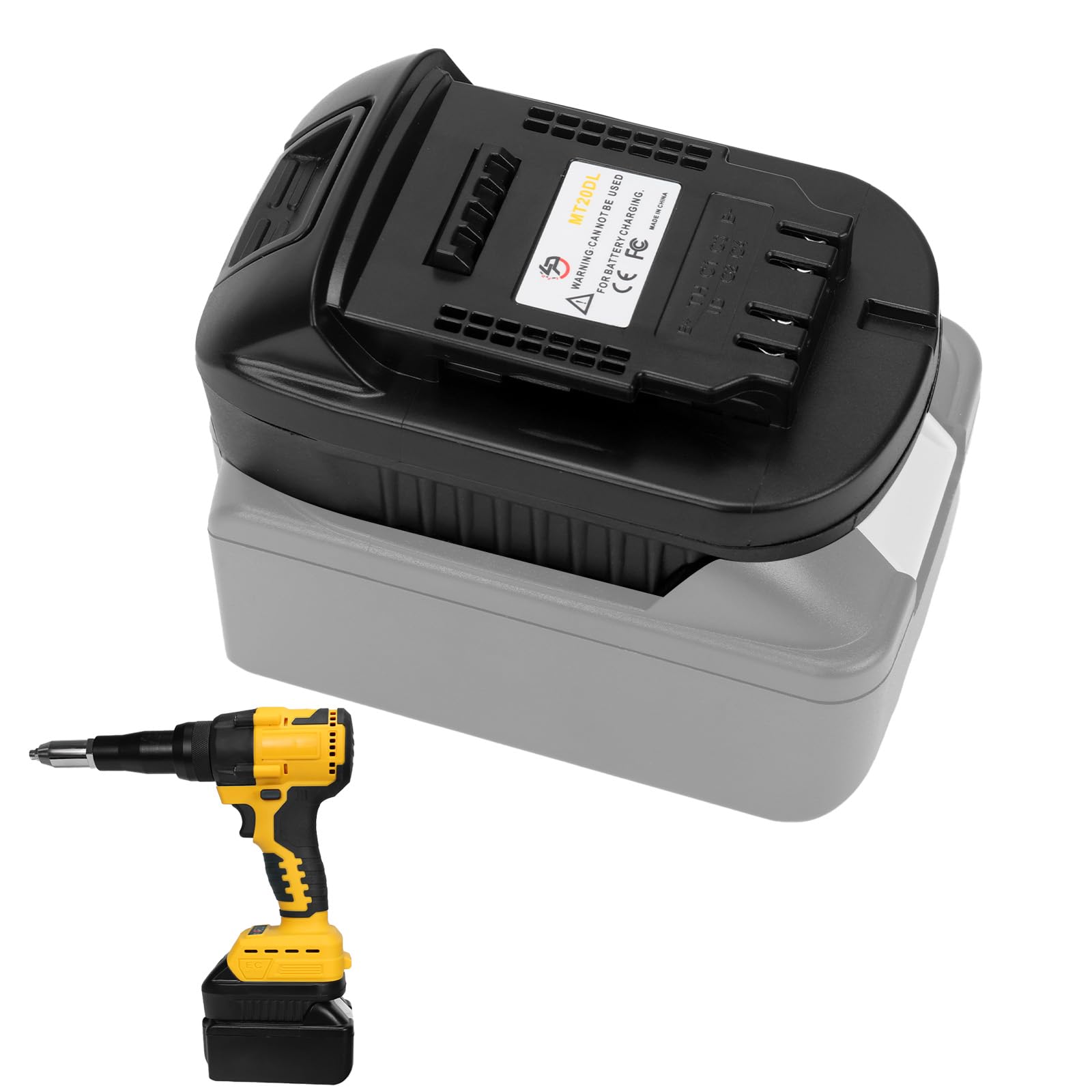 LaiPuDuo MT20DL Adapter for Makita 18V to for DeWalt 20V DCB200 Battery Adapter?Convert for Makita 18V Battery to for Dewalt 20V Tool Use