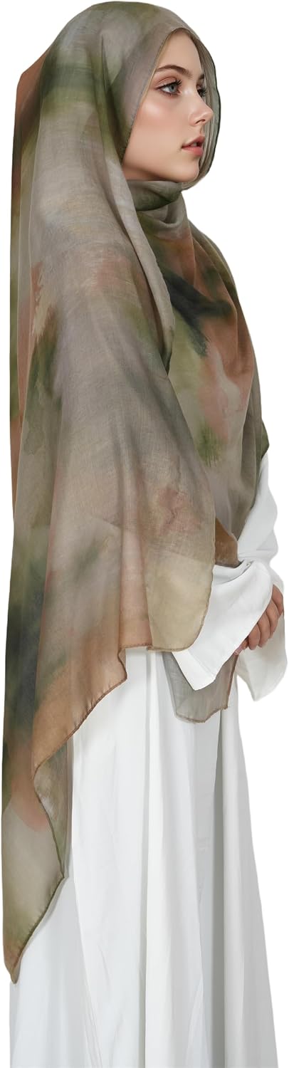 Printed Hijab for Women Printing Hijab Scarf for Women Muslim Islamic Prayer Clothes 1pc Muslim Women's Khimar