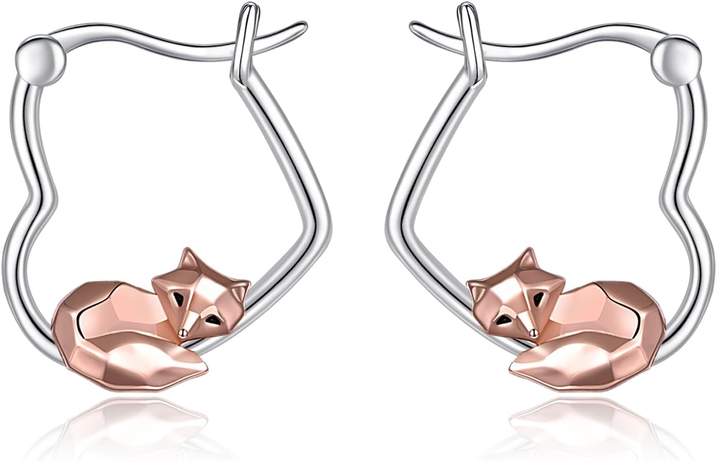 Animal Earrings Sterling Silver Heart Hoop Earrings Gifts for Women