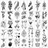 【APLICACIÓN RÁPIDA Y FÁCIL】 Retire la película transparente, aplique el tatuaje sobre la piel limpia y seca, seque el tatuaje con un paño húmedo, retire el papel y deje que el tatuaje se seque. ¡Es tan fácil!