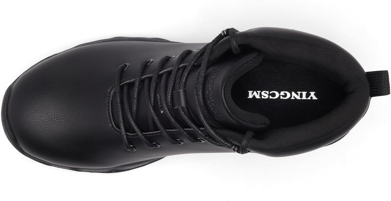 Non Slip Work Boots for Men Slip Resistant Shoes for Chefs Kitchen Staff Restaurant Food Service Shoes Casual Leather Ankle Boots - Image 6