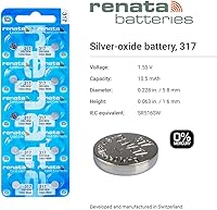 Vista 2 de Renata 317 SR516SW Baterías – 1.55 V Óxido de Plata 317 Batería de reloj (20 unidades)