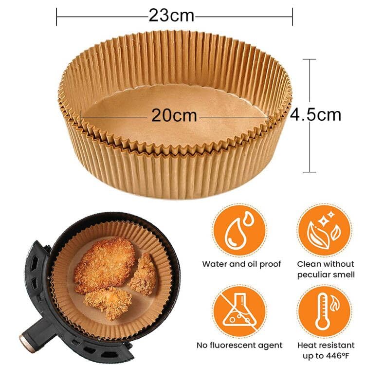 Air Fryer Liners, 100PCS Air Fryer Disposable Paper Liners, 7.9in Round Non-Stick Baking Parchment Paper - Image 2