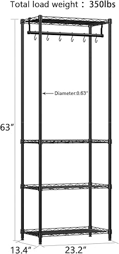 Miniatura 6 de Xiofio Estante de 4 niveles para plantas de interior al aire libre, estante grande para macetas múltiples, soporte para plantas colgantes, 6