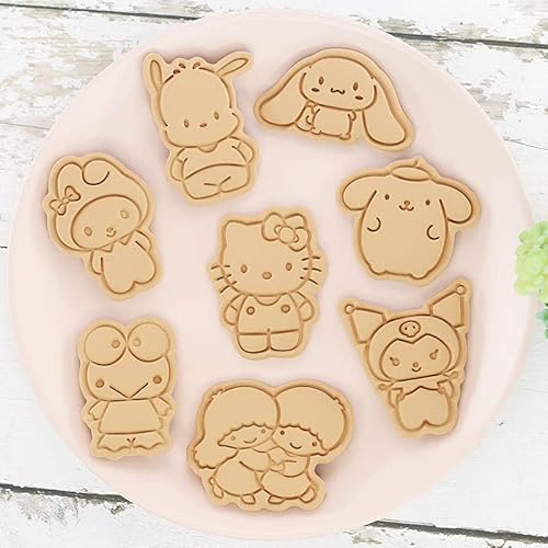 New Cartoon Cookie Cutter Set -8 Piece - Cartoon Stamped Embossed Cookie Cutter Molds For Cake Kids Birthday Party #TOP5