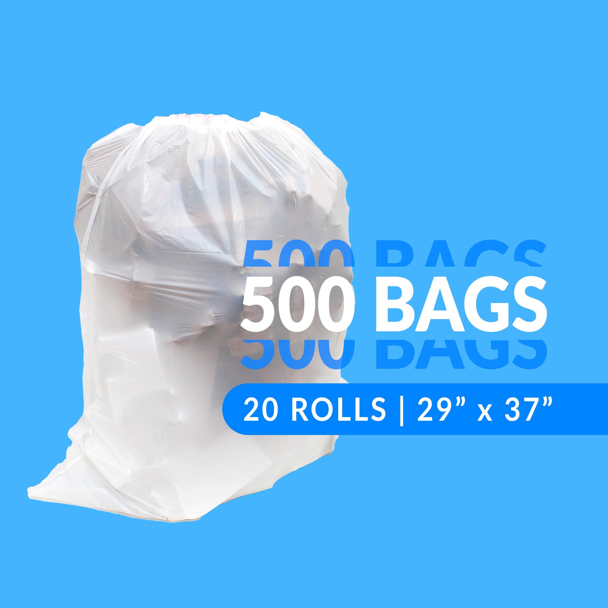 Reli. SuperValue - Bolsas de basura transparentes de 16 a 25 galones (500 unidades a granel)