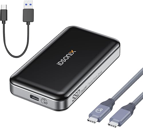 iDsonix 512G SSD externo, SSD portátil de 40 Gbps USB 4.0, hasta 3151 MBs de lectura, disco duro portátil SSD compatible con PCLaptopsiPadMac-dos