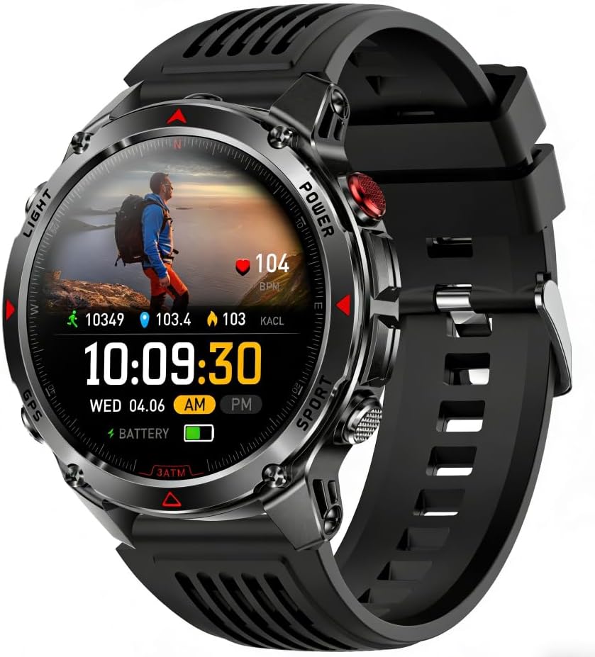 Smartwatch Relógio Inteligente GPS 3ATM Grau Militar Água Lantern...