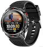Smartwatch Relógio Inteligente com GPS, Tela 1,46", 3ATM Grau Militar Água Digital Masculino Lanterna, 4 Botões, Preto, 540mAh, Bluetooth 5.3 Instantâneas