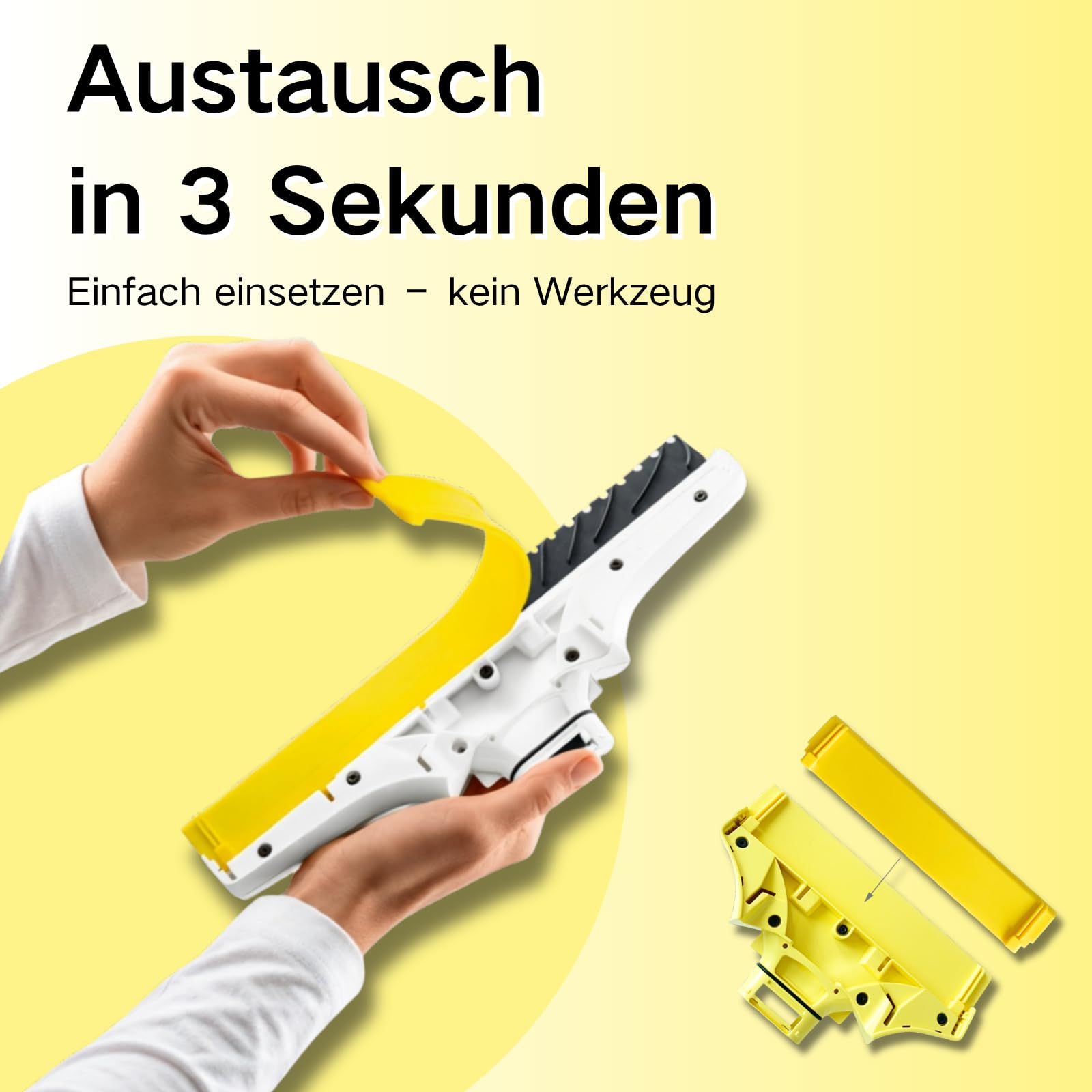 6 Stück Zubehör passend für Kärcher Fenstersauger: 4 Stück Mikrofaser-Wischbezüge und 2 Stück Ersatz-Gummilippen, Fensterreiniger Ersatzteile Kompatibel für Kärcher Fenstersauger WV6 WV6 Plus WV7