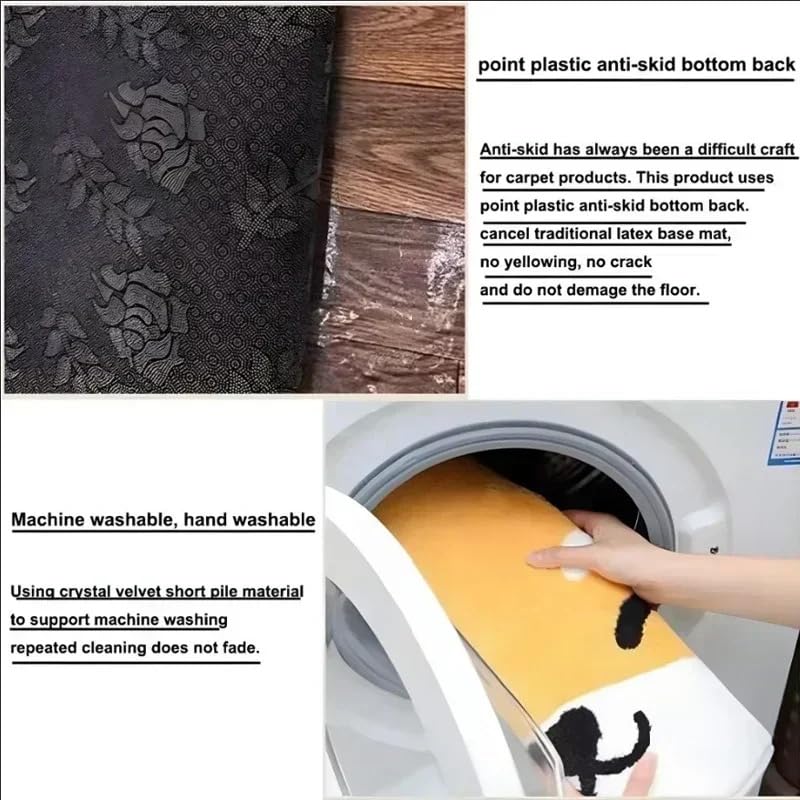 Alfombras de cocina modernas con efecto mármol y base antideslizante 6