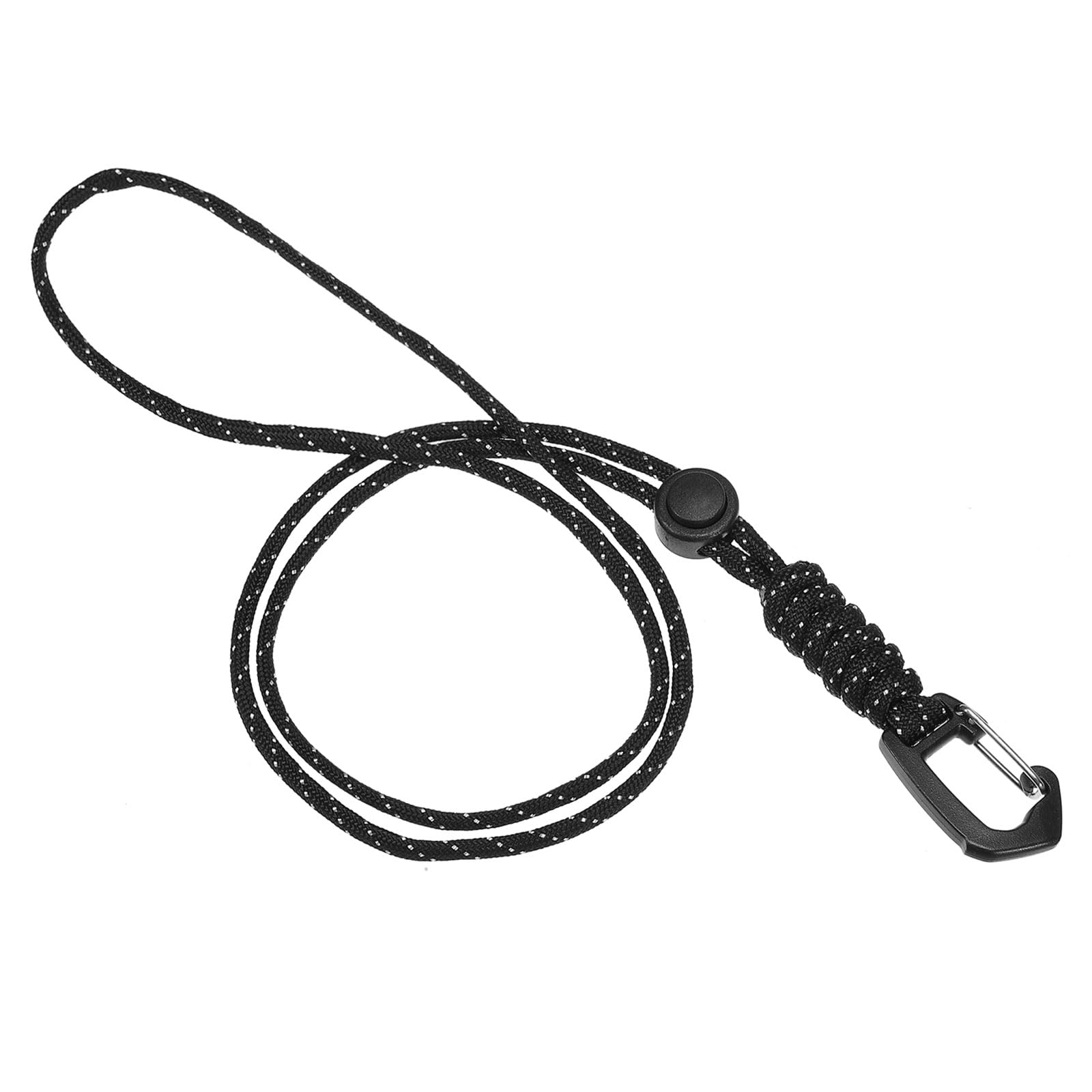 PATIKIL Badge Lanyard 18.8 Inch, Necklace Keychain Cord Metal Clasp Hook Ring Strap for Keys Whistle ID Card Badge Holder Black White