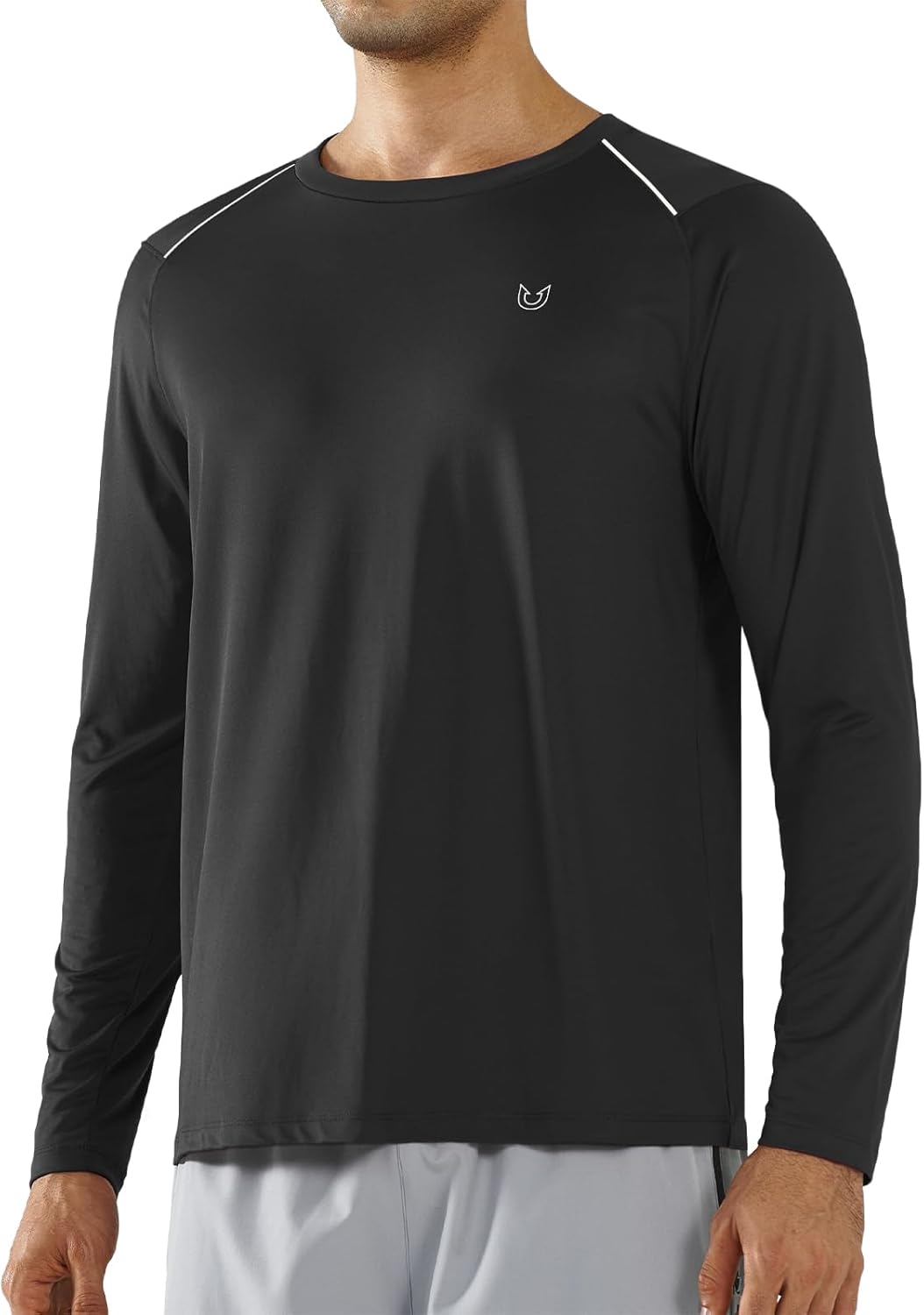 (3X-Large) NORTHYARD Men's Long Sleeve Running Shirts Quick Dry Athletic Workout Gym Sun Protection UPF 50+ Shirt Hiking Swim Rash Guard Black Small