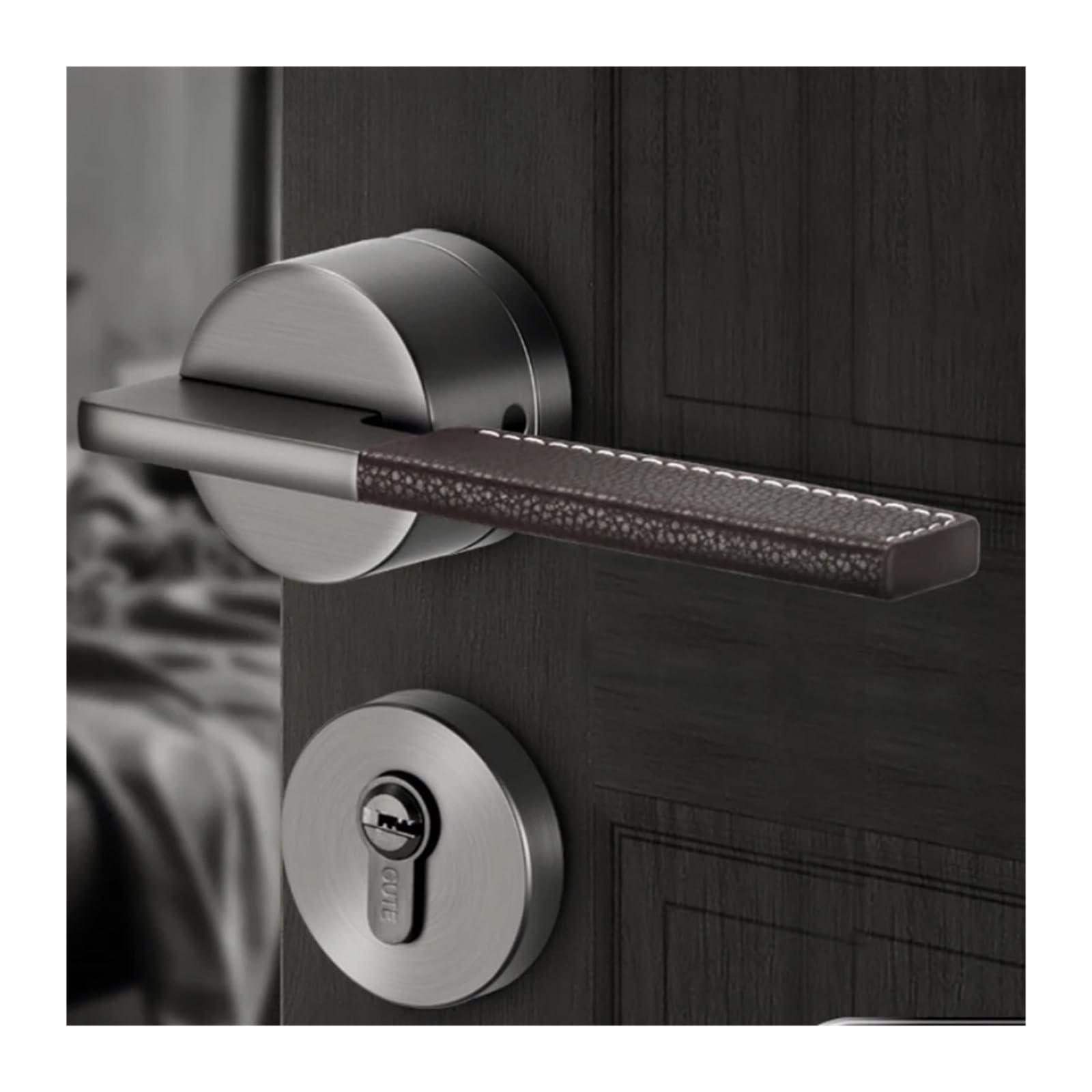 Serrure de porte silencieuse en alliage avec clé mécanisme 72mm
