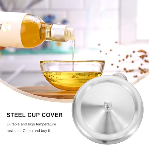 Miniatura 5 de Luxshiny Cubierta de taza de acero inoxidable 5 Unidos: Cubierta de bebida Cubierta de taza de café Cubierta de taza de té y agua Tapas de tapa de