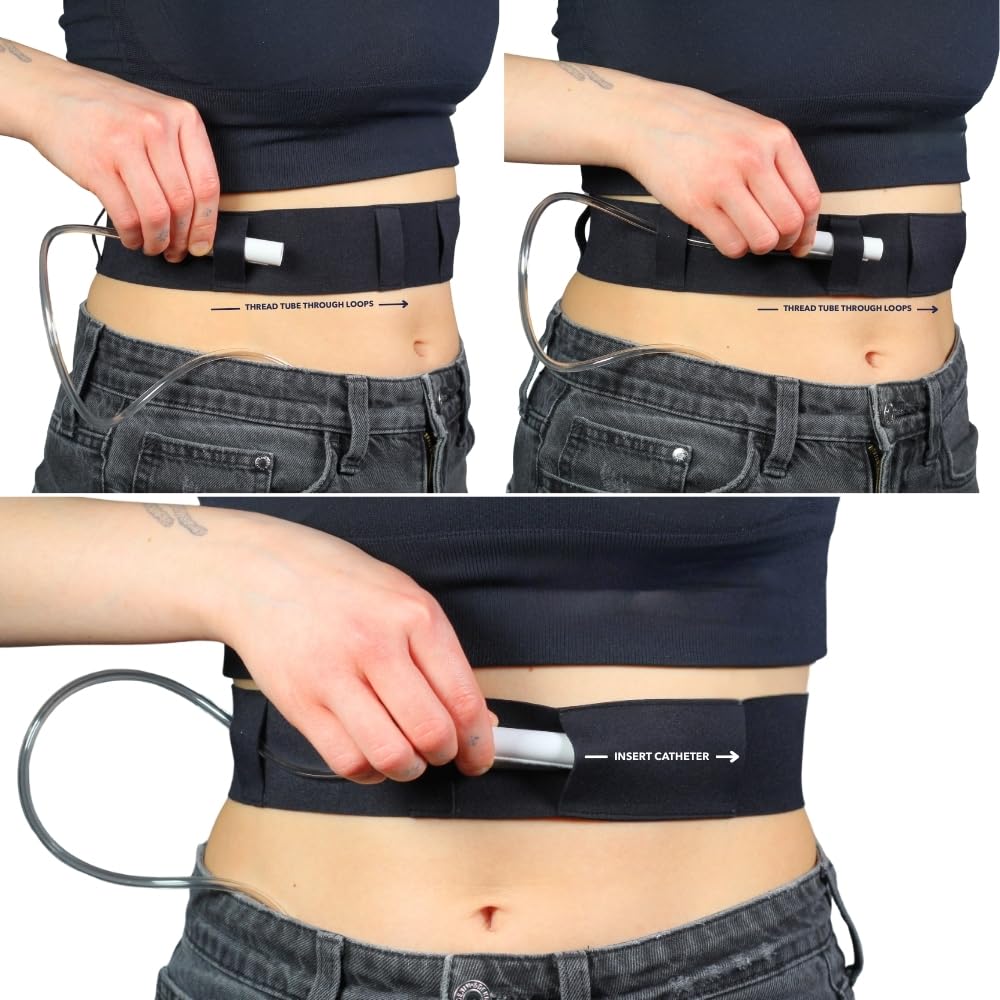 Ceinture de tube de dialyse péritonéale - Ceinture de cathéter PD fine, douce et extensible - Sans danger pour la peau - Fabriquée au Royaume-Uni - Accessoires médicaux de dialyse péritonéale