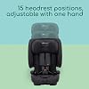 Bebeconfort Ever & Go i-Safe, Evolutive Car Seat, 15 Months - 12 Years, 76-150 cm, Foldable Travel Car Seat, Compact & Lightweight (4.9kg), 15 Headrest Positions, Full Black