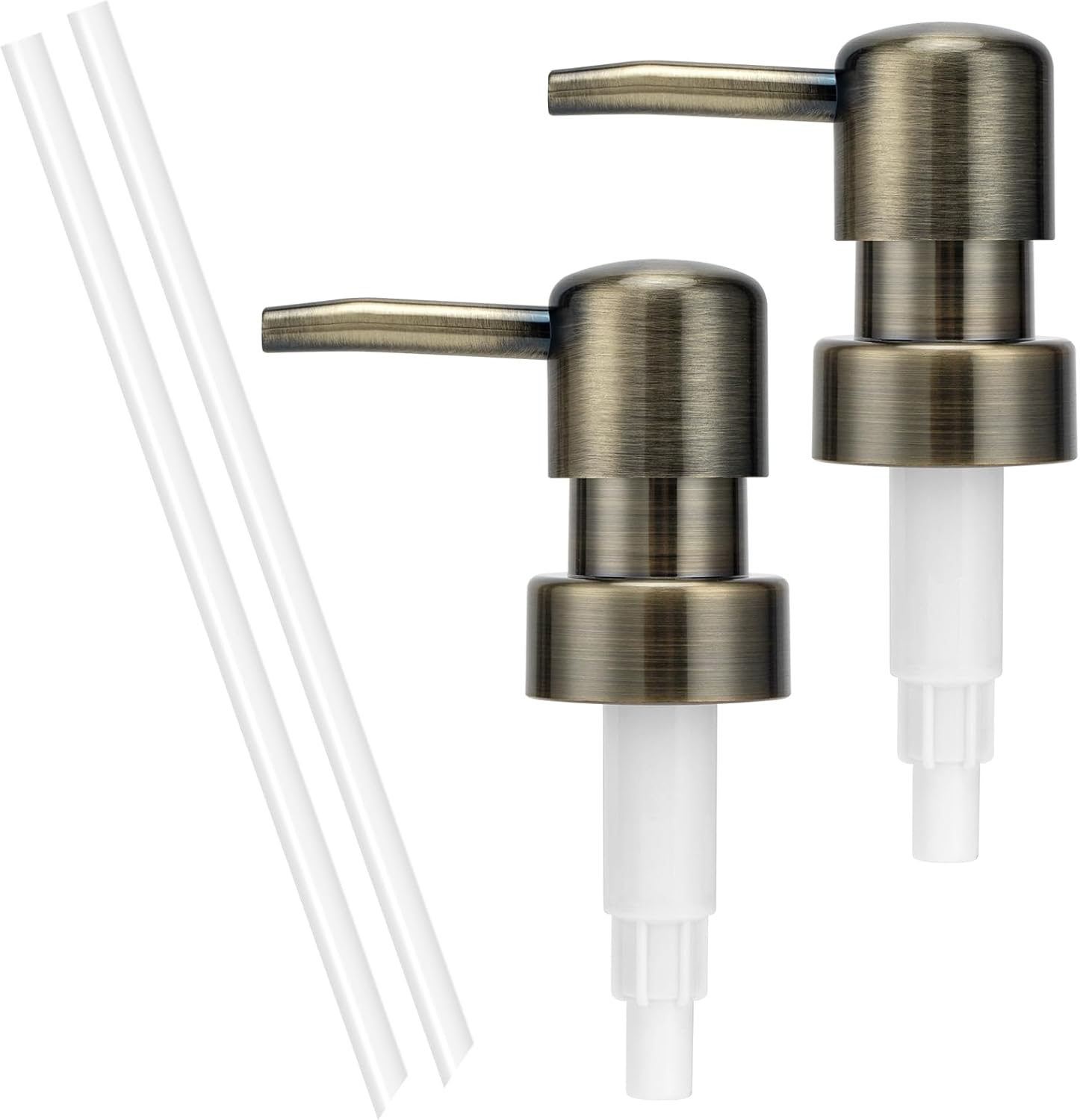 Soap Dispenser Pump Replacement for Standard 28/400 Thread Size Kitchen Soap Dispenser Pump Head for Regular Mouth Bottle Bathroom Countertops,2 Pack(Bronze)