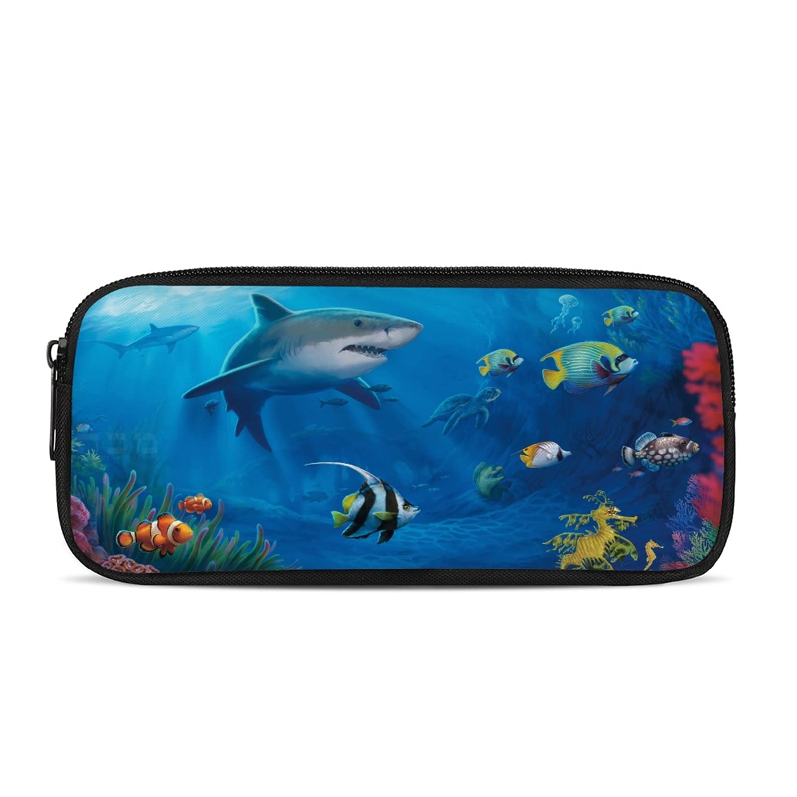 Belidome Shark Pencil Case for School Office Small Pen Pouch Organizer Durable Ocean — image 1