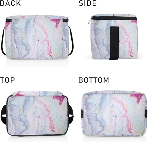 Miniatura 4 de QsirBC Abstraction Marble Texture Insulated Lunch Bag Women Reusable Lunch Tote Square Meal Bag for Adults Men Cooler Lunch Box for Work Travel