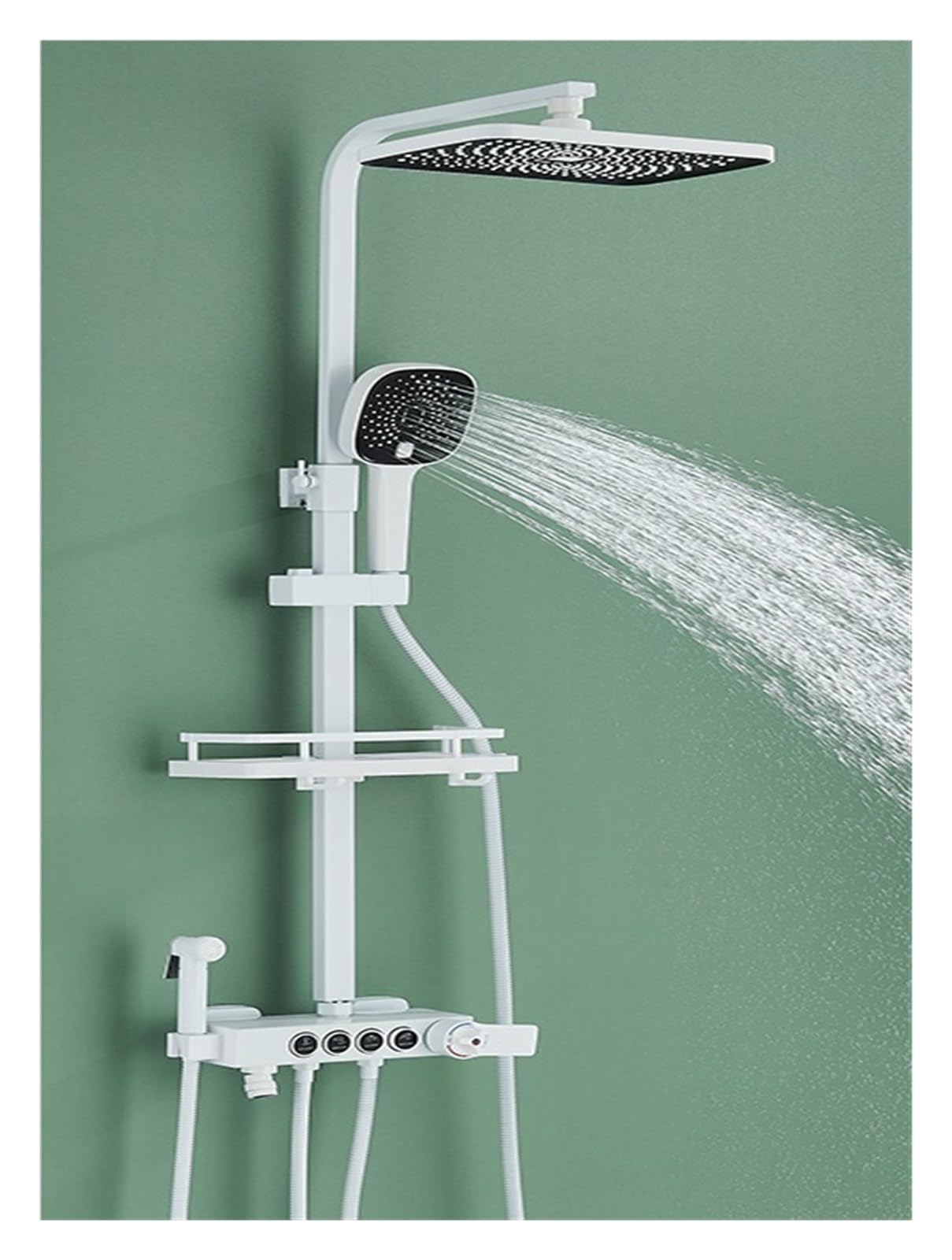 Ensemble de robinet de douche thermostatique gris noir haut de gamme avec LCD