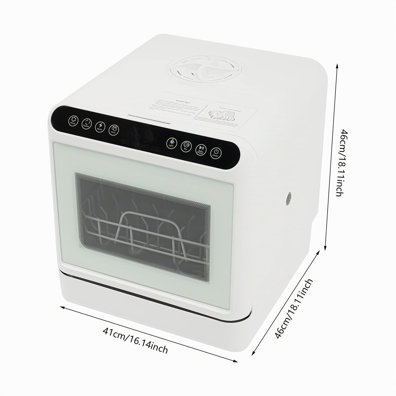 Lavastoviglie da tavolo per 4 – 6 coperti, 6 l, serbatoio dell'acqua integrato, mini lavastoviglie con senza collegamento dell'acqua, 4 programmi di pulizia, touch control e display a LED