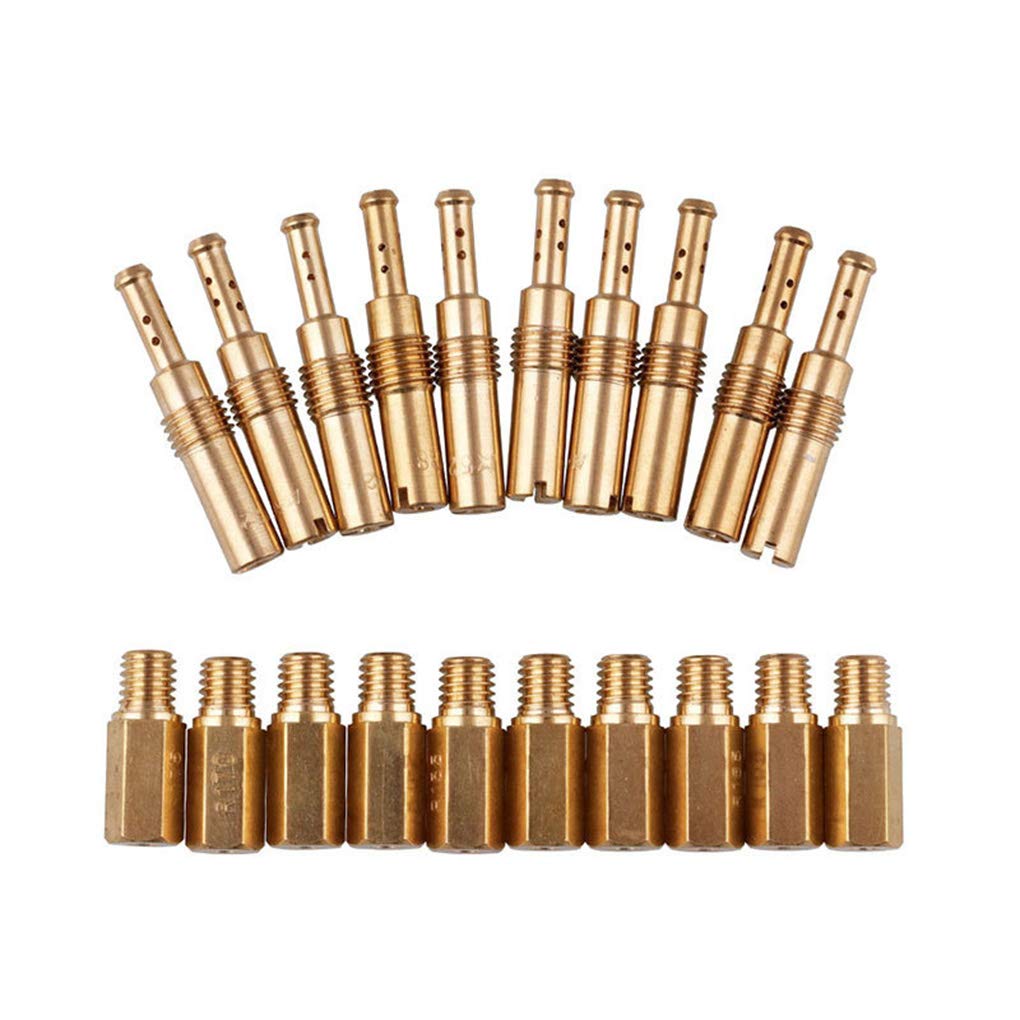20PCS / Compatible del Set de PWK PE CVK Carburador Jets Principales w/Lenta piloto de la Motocicleta Jets Carb Jet aleación de Aluminio latón