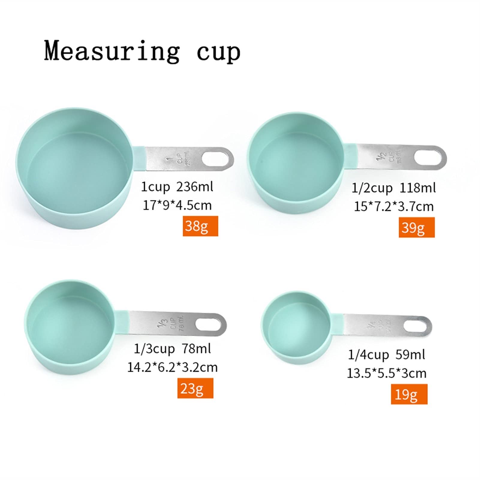 4 Stück/5 Stück/10 Stück Mehrzwecklöffel/Tassenmesswerkzeuge, PP-Backzubehör, Griff aus Edelstahl/Kunststoff, Küchenhelfer (Farbe: 10-teiliges weißes Set) (10-teiliges weißes Set)
