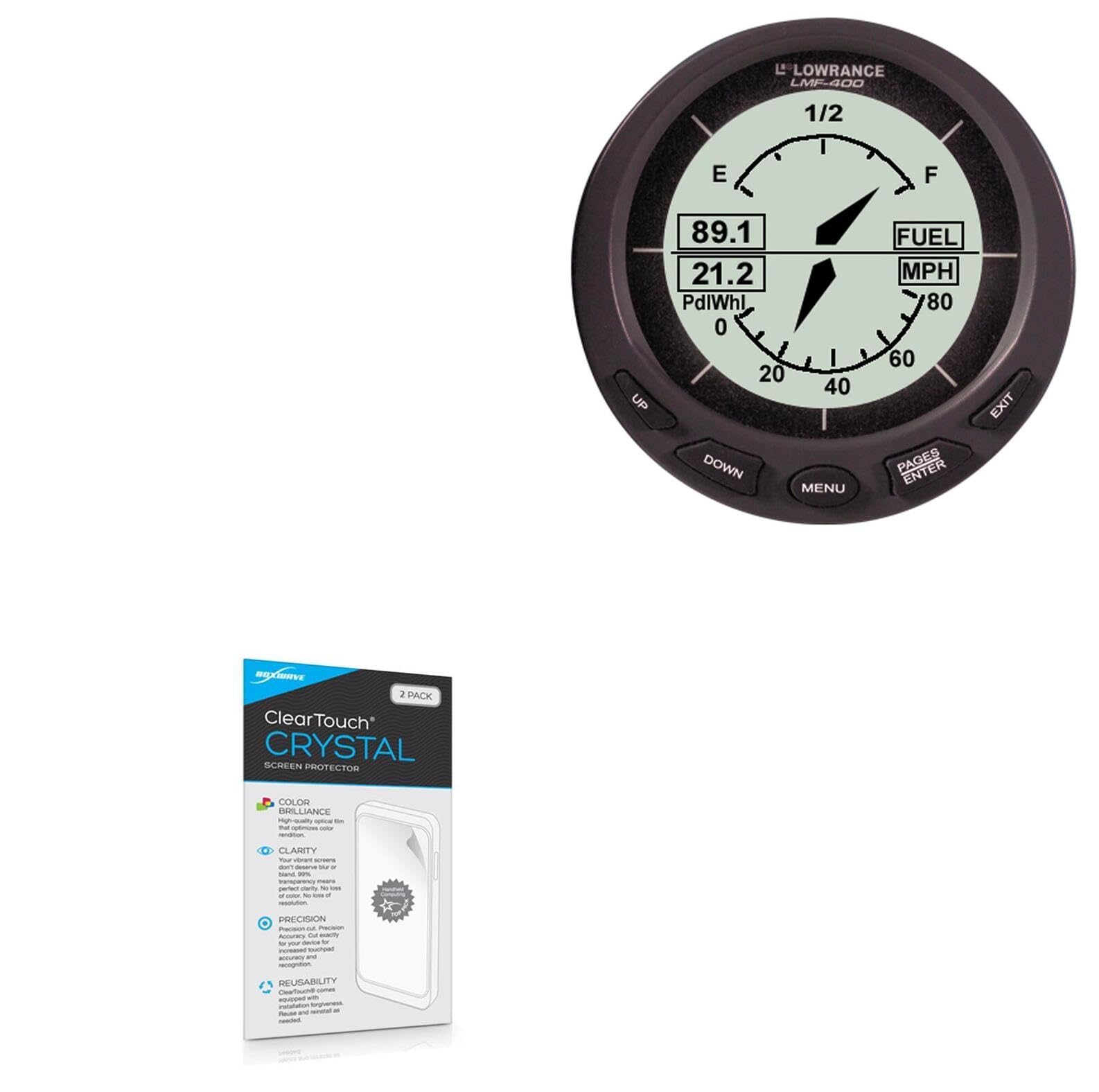 BoxWave Screen Protector Compatible with Lowrance LMF-400 - ClearTouch Crystal (2-Pack), HD Film Skin - Shields from Scratches