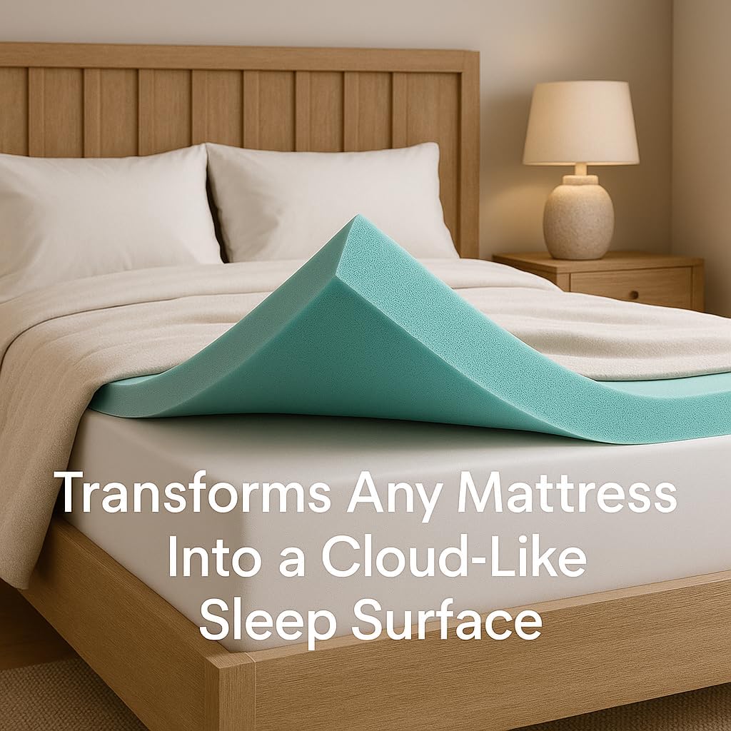 3-Inch Gel Memory Foam Mattress Topper – Layer for Pressure Relief – CertiPUR-US Certified – Twin XL – Breathable & Supportive Foam Mattress Topper for Dorm Essentials for Guys