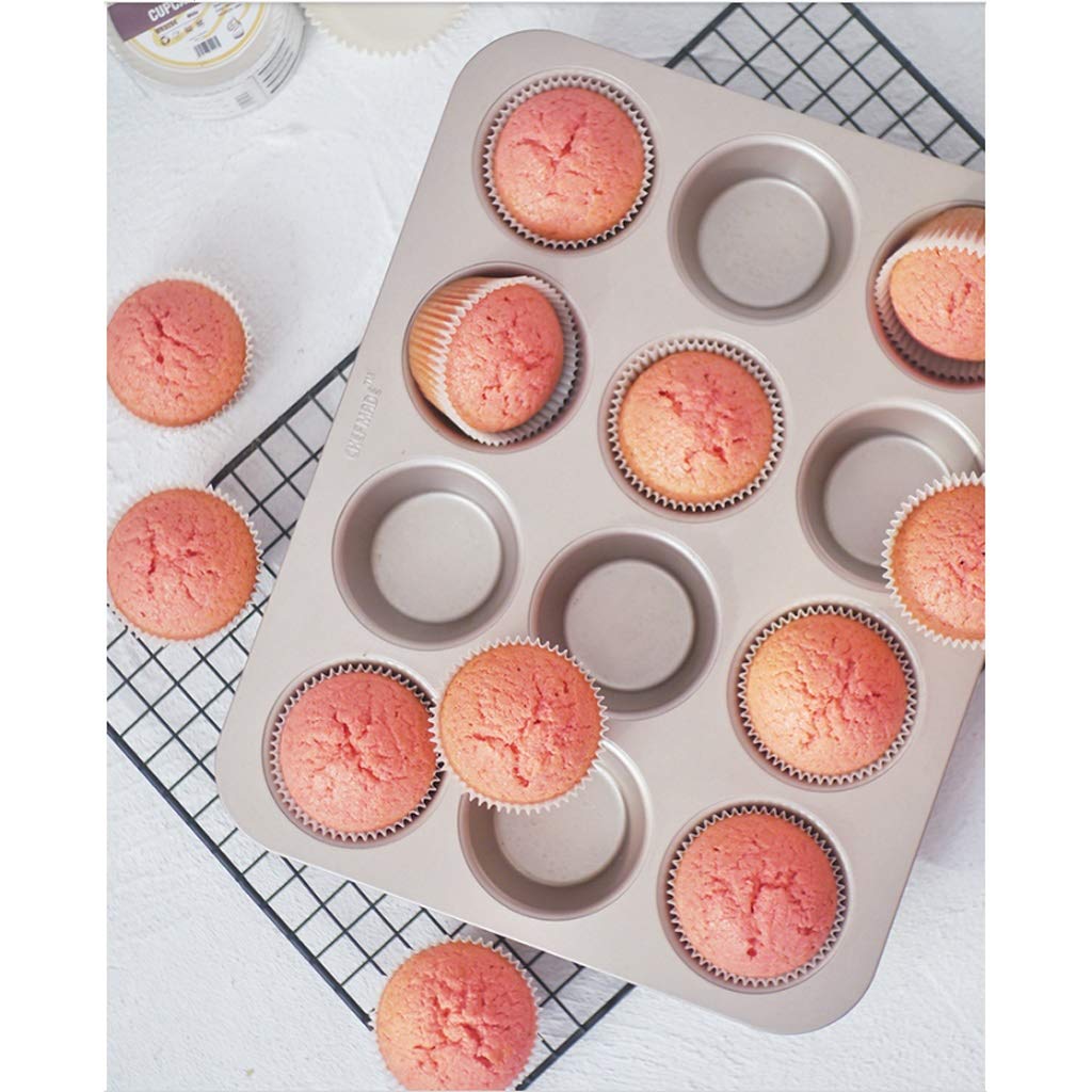 Cake Mold Złoty Duży 12 Nawet kubki Non-Stick Muffin Chleb Małe Ciasto Muffin Mold Formy do pieczenia