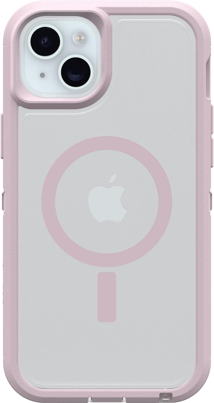 iPhone 15 Plus and iPhone 14 Plus Defender Series XT Clear Case - MOUNTAIN FROST (Clear), screenless, rugged, snaps to MagSafe, lanyard attachment