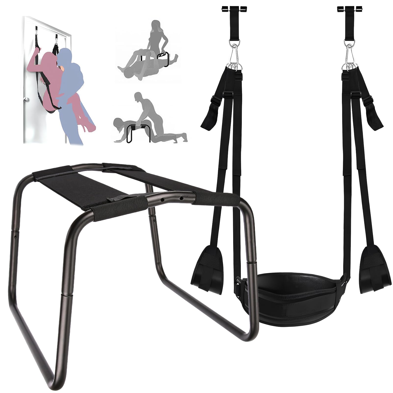 2 in 1 Multifunction Sex Position Enhancer Chair Novelty Toy with Handrail for Couples C611-12