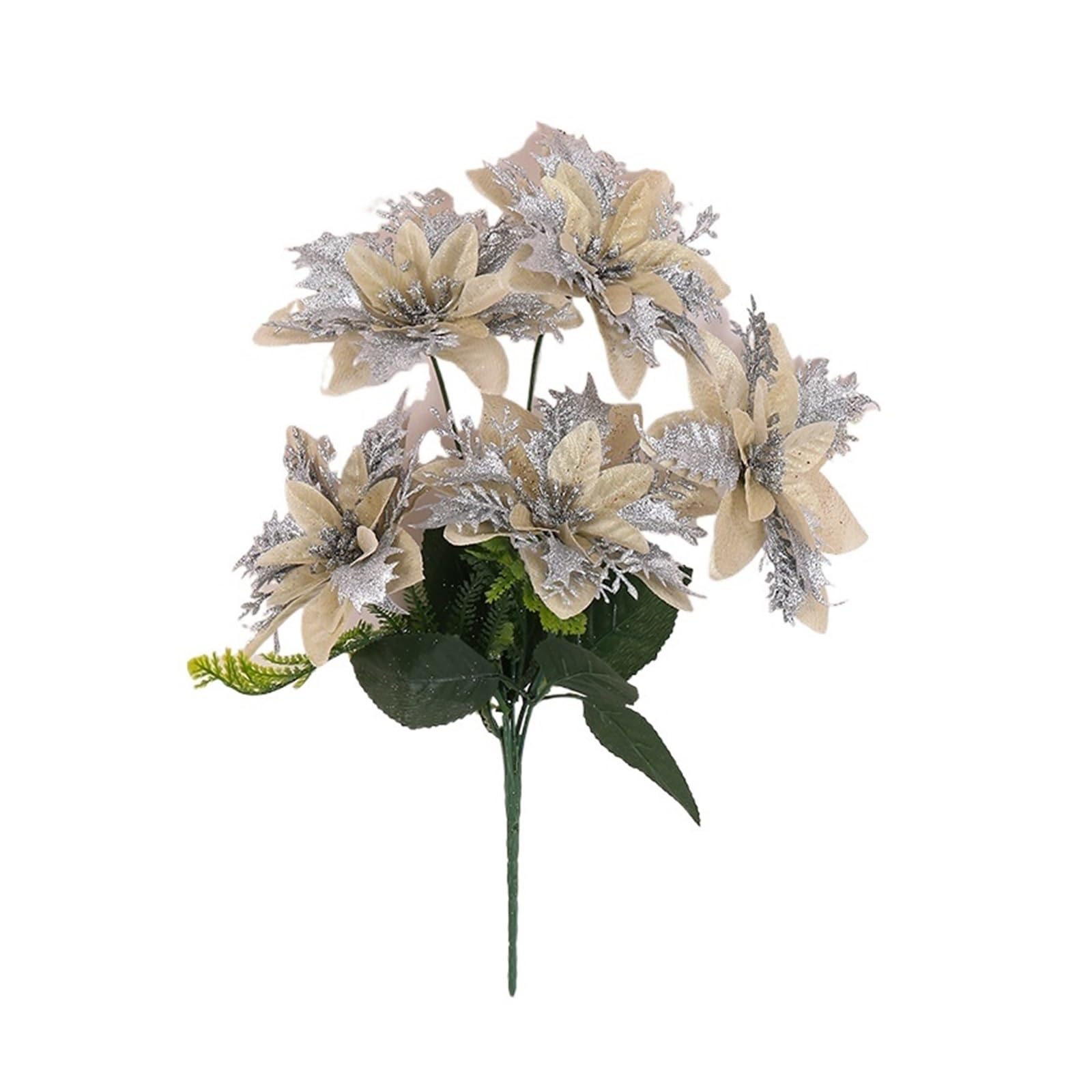 Casetlong 3Pcs Artificial Flower Bouquets For Home Decor Ornaments Wedding Party Event Arrangement(Clear)