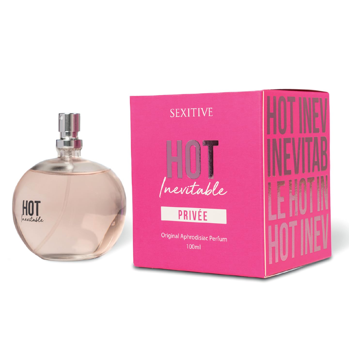 HOT INEVITABLE, Sexitive Perfume con Feromonas para Mujer. Fragancia Sensual e intensa. Atracción Natural, Carisma y Confianza. Suave vainilla dulce - 100 ml 3.4 fl oz (Privée)