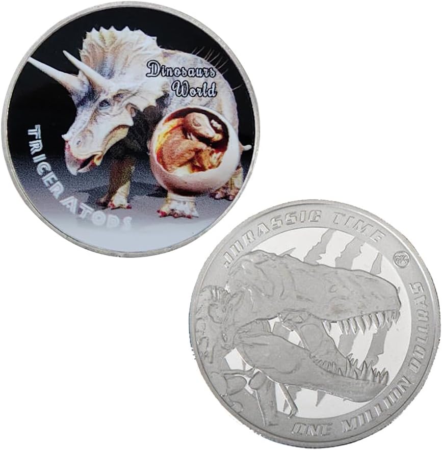 Dinosaur Commemorative Coin Set - Limited Edition Collectible Coins Featuring T-Rex, Triceratops & More, Perfect for Paleontology Enthusiasts, Kids & Unique Gifts