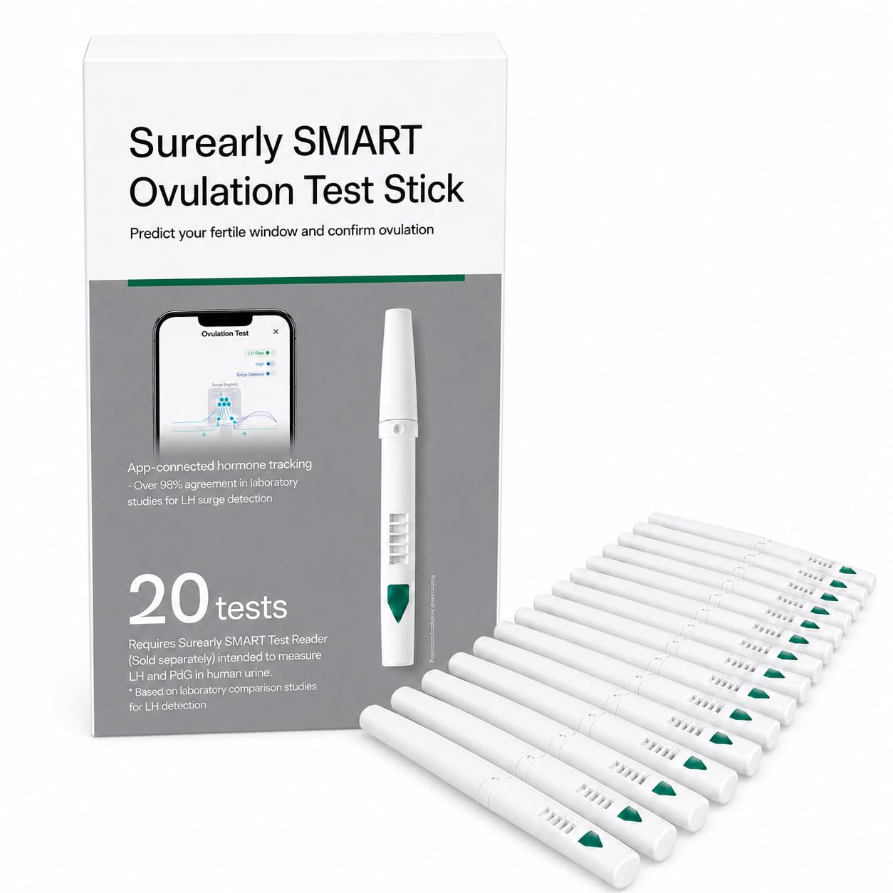 Ovulation Test Refill Strips for LH&amp;PdG Monitoring, 20 Test Strips