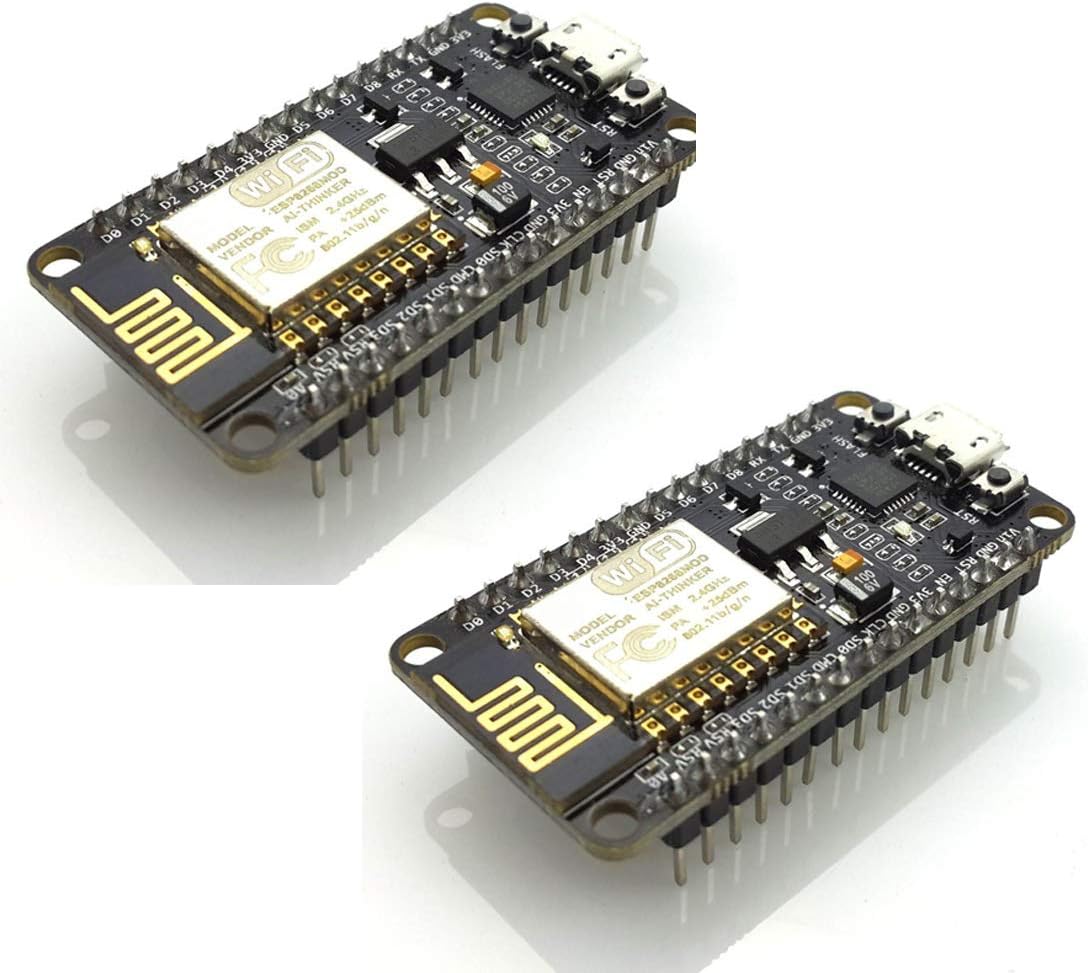 HiLetgo 2pcs ESP8266 NodeMCU LUA CP2102 ESP-12E Internet WiFi Development Board Open Source Serial Wireless Module Works Great with Arduino IDE/Micropython (Pack of 2PCS)