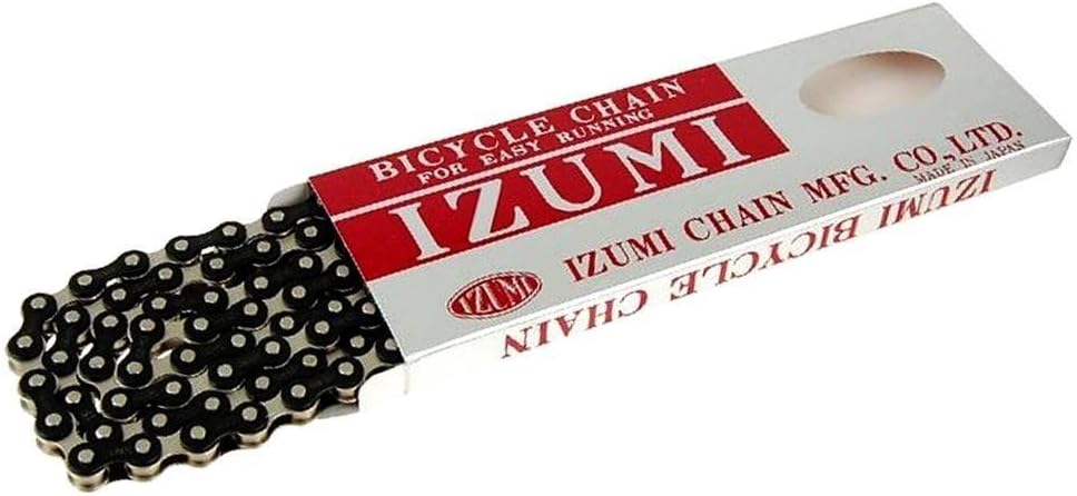 Izumi Jet Black Single Speed Chain 1/8 Black/Silver 116L by Izumi