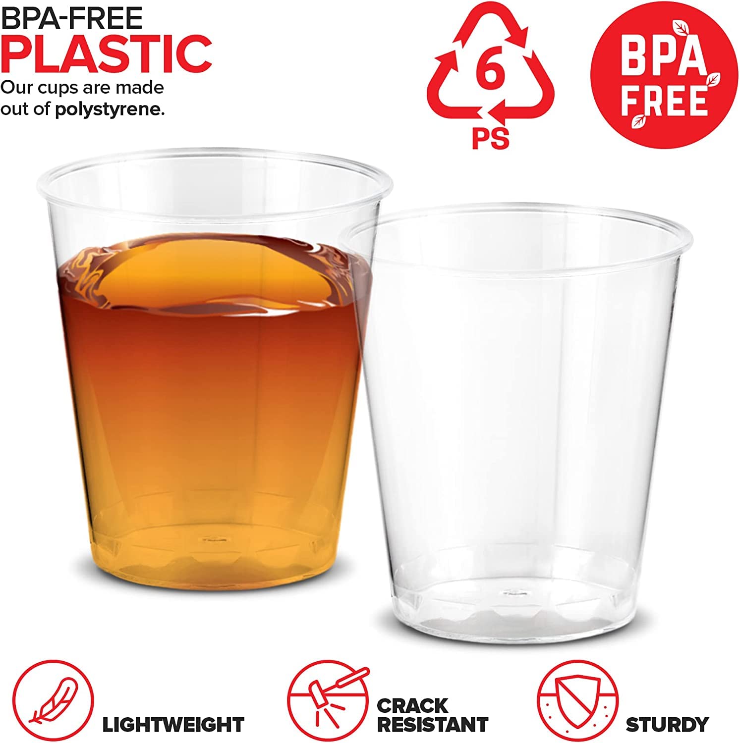 Verres à Liqueur Plastique JIANGZHIB - Lot De 300 - 2cl Transparents - Réutilisables Sans BPA - Fêtes