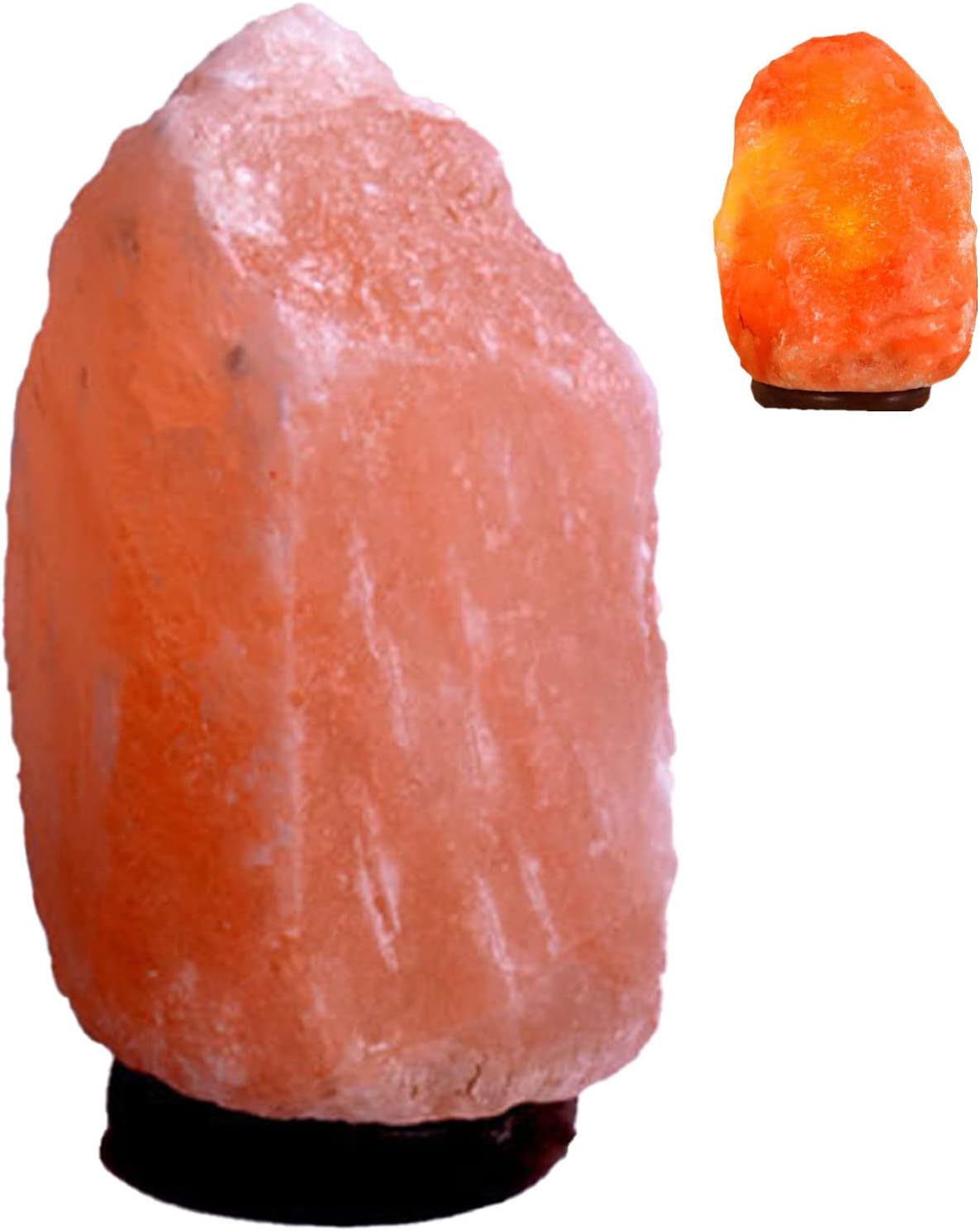 Salt lamp Night Light with Wooden Base Exquisite Salt Night Light for Office Restaurant Bar Gifts Home Décor
