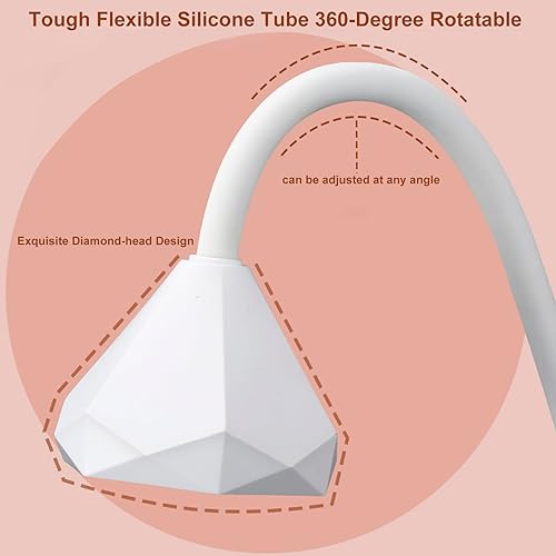 Miniatura 6 de Lámpara LED UV recargable de 27 W, mini luz UV para extensión de uñas de gel X, secador de uñas portátil inalámbrico giratorio de 360° con cuello