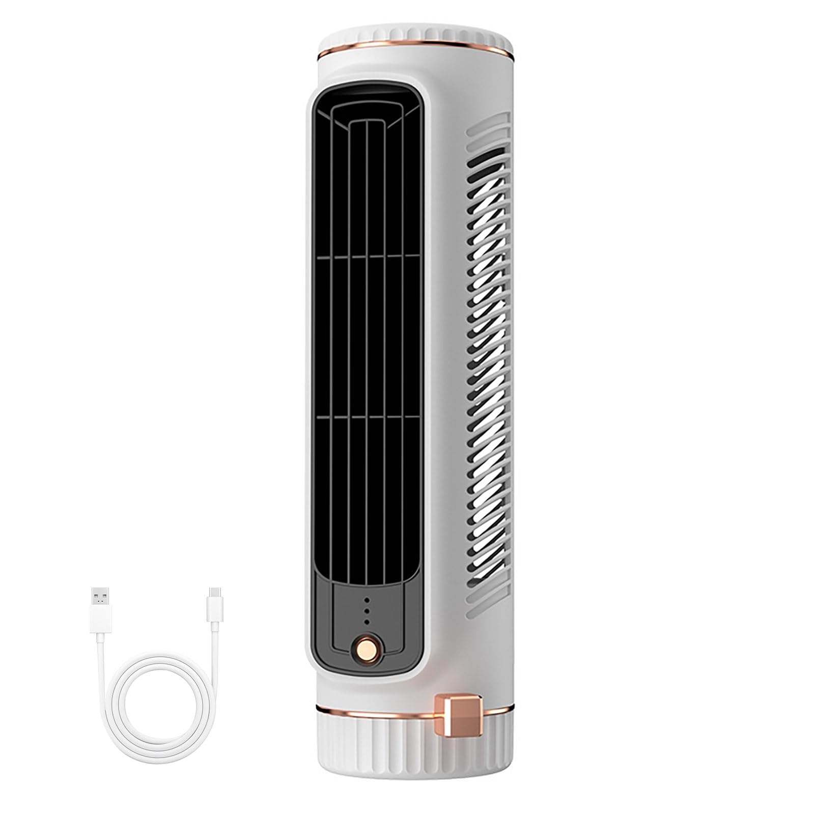 RetroNest Portable Air Conditioner Tower Fan, Personal Desk Air Cooler with Humidifier, USB Rechargeable Cordless Fan with 3 Speeds, Ultra-Quiet Cooling for Bedroom, Office, Car White