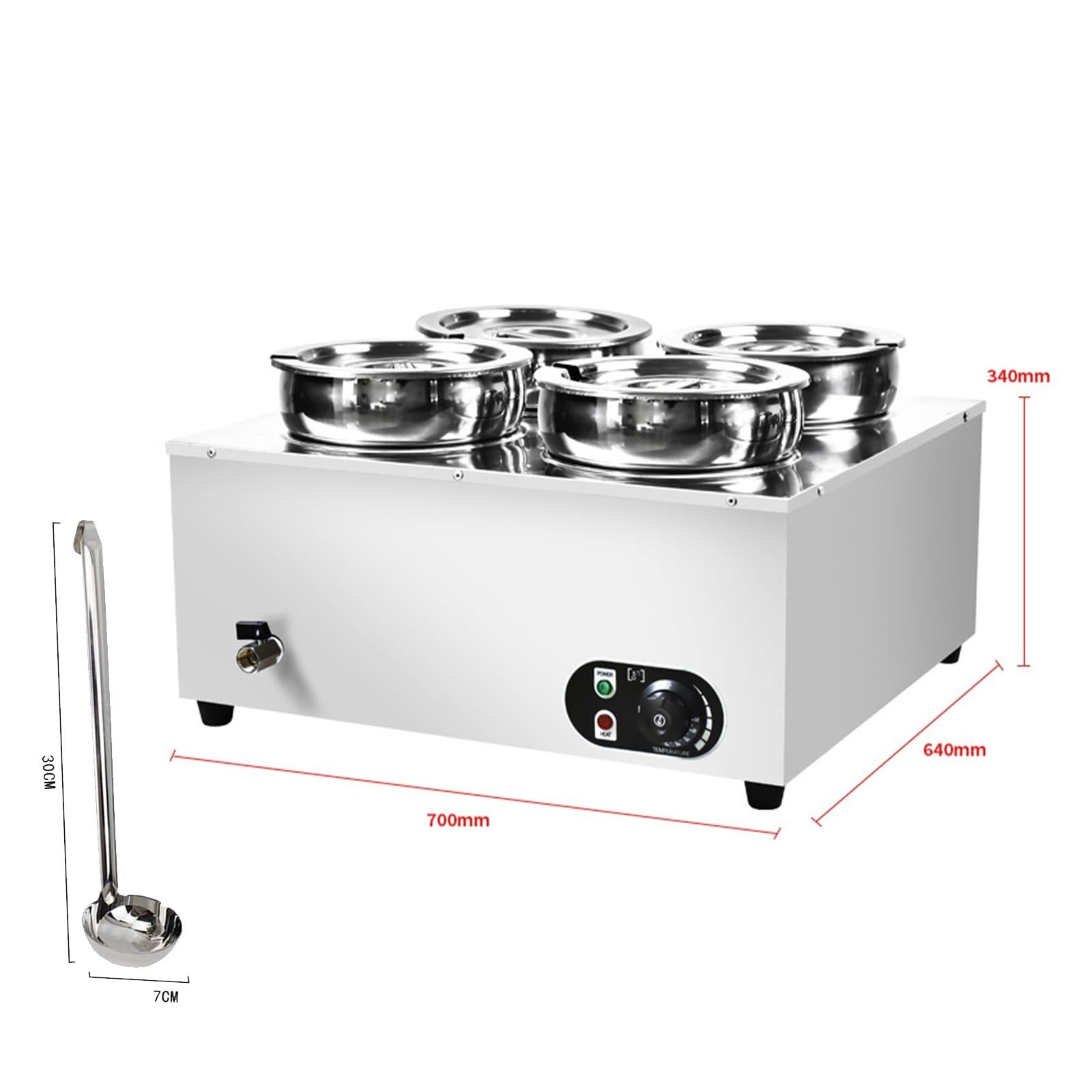 Scaldavivande Elettrico da 1500 W, Controllo della Temperatura 30-110 °C
