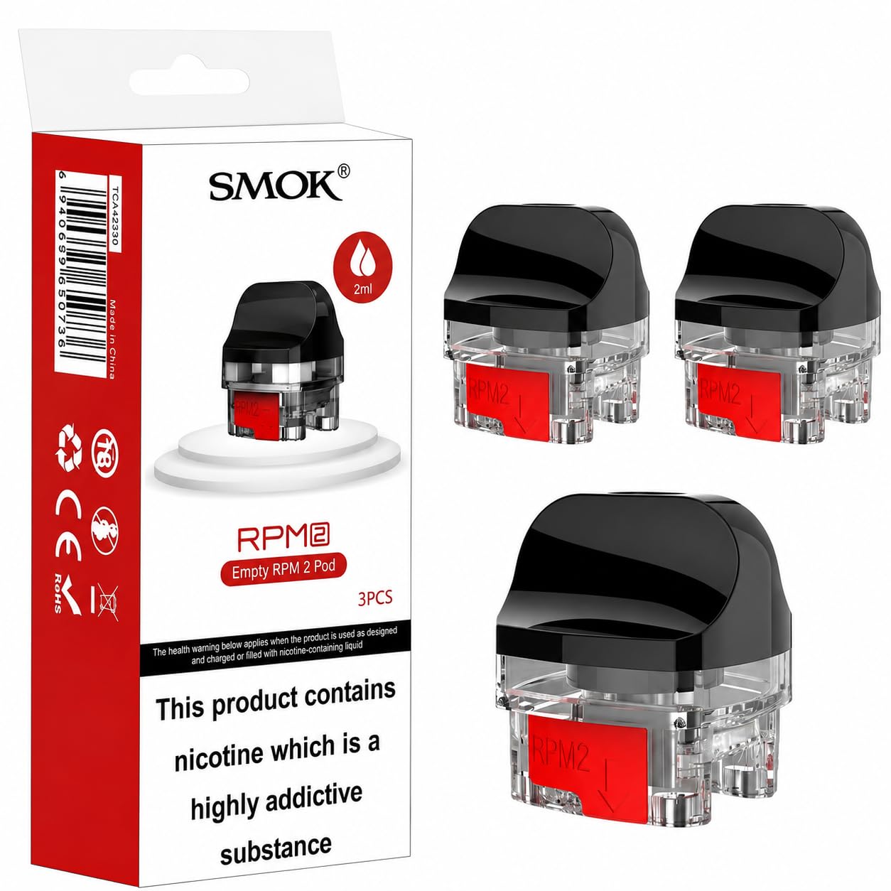 SMOK RPM 2 Replacement Pods RPM2 Coil Edition [Pack of 3]