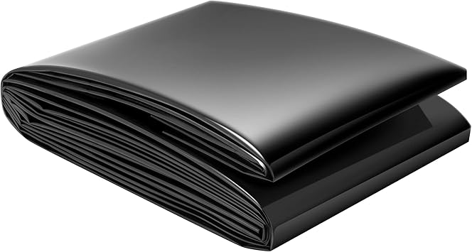 Image VIVOSUN 13.5 x 20 Feet Pond Liner, 14.5 Mil Durable LLDPE Pond Skins for Waterfall, Pond and Fish Ponds, Black