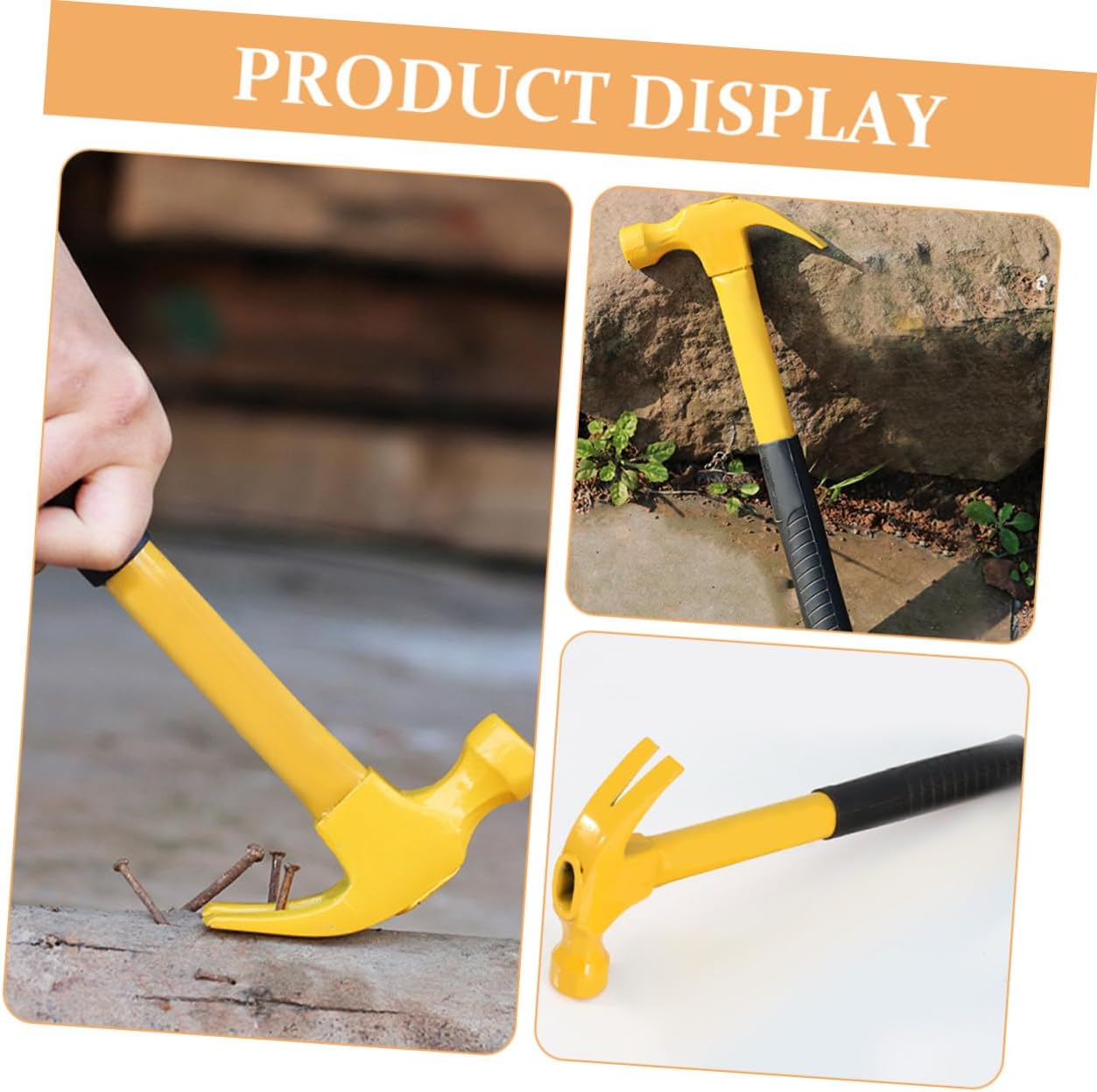 Integrated Claw Hammer Steel Handle Multi-purpose Framing Hammer with Nail Holder for Carpentry and Home Repair