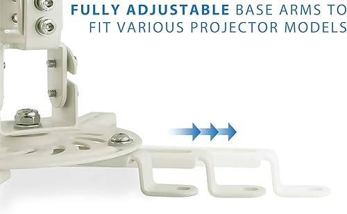 Miniatura 7 de Mount-It! Soporte de techo para proyector de perfil bajo capacidad de 30 libras Soporte universal  Rotación de movimiento completo de 360 grados con