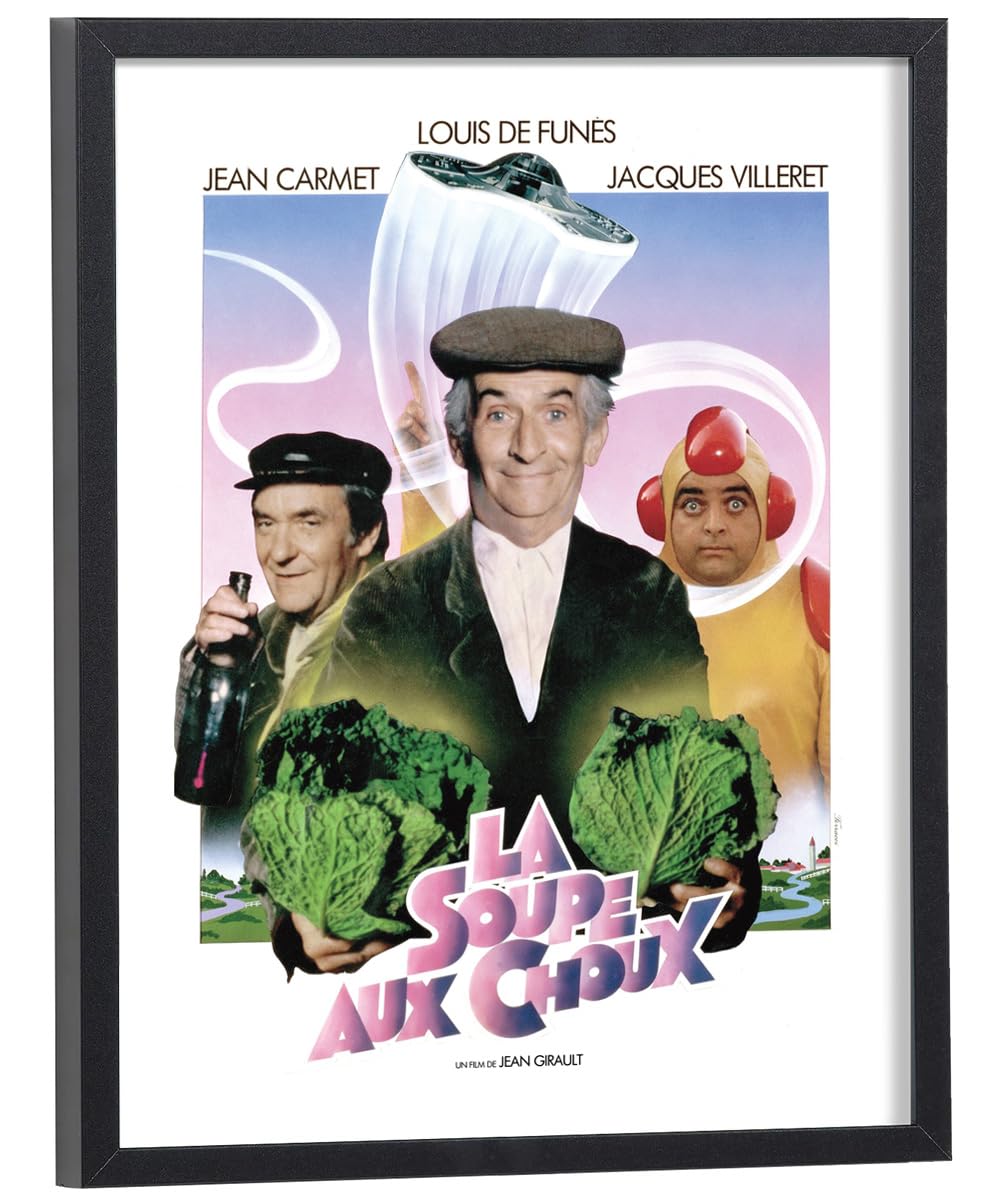 Affiche La Soupe aux Choux avec cadre noir pour salon rétro